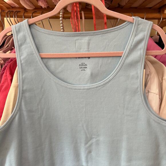 The Pleasing Ribbed Tank Top in Blue Size XL Brand New - Picture 3 of 11